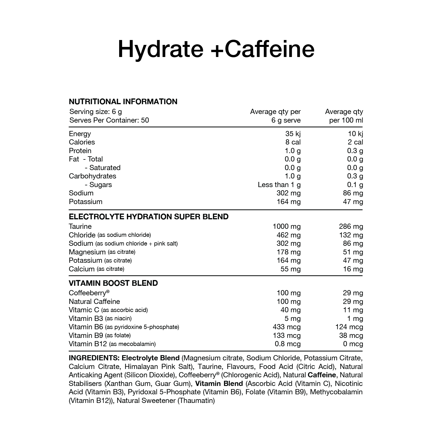 Innovative Switch Hydrate + Caffeine