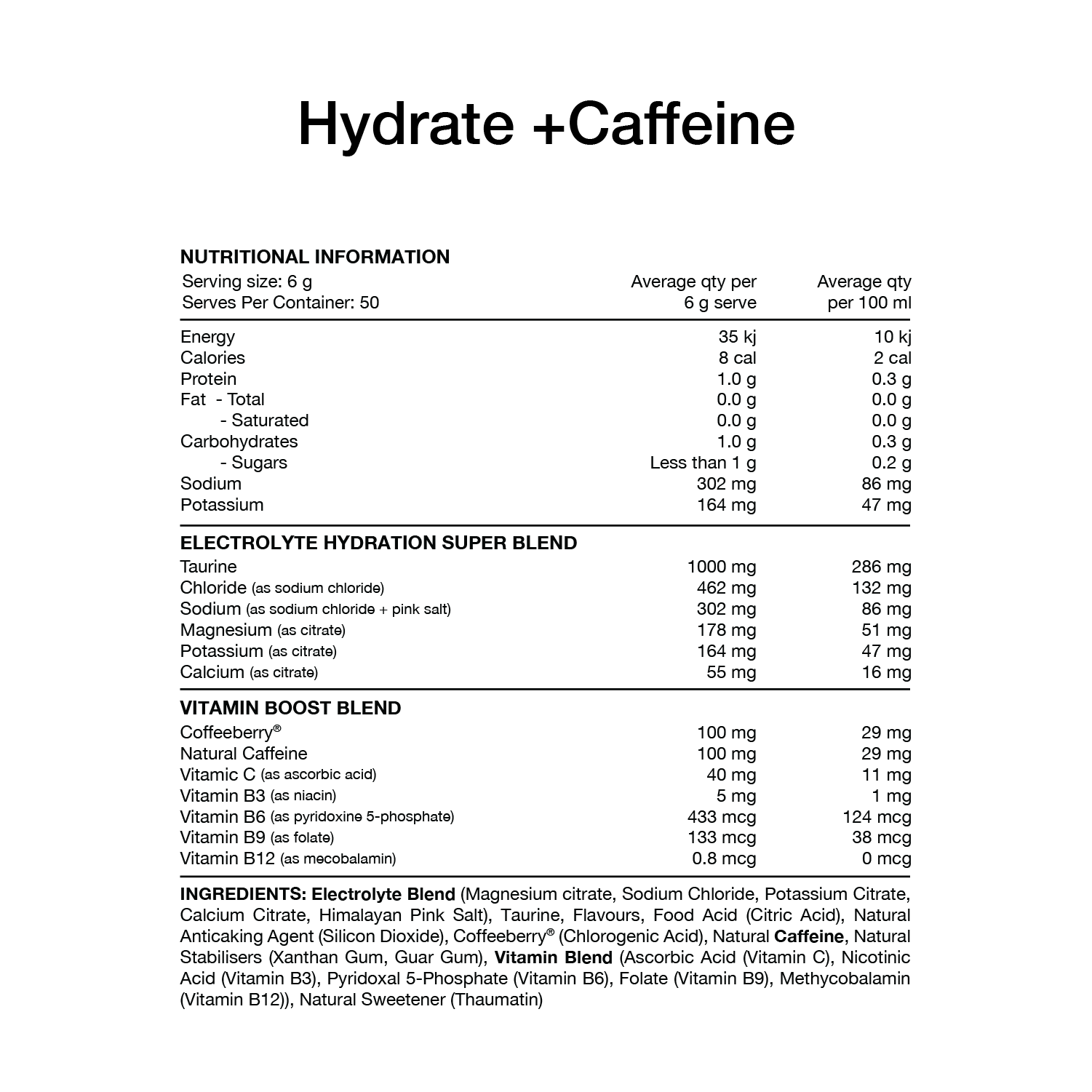 Innovative Switch Hydrate + Caffeine