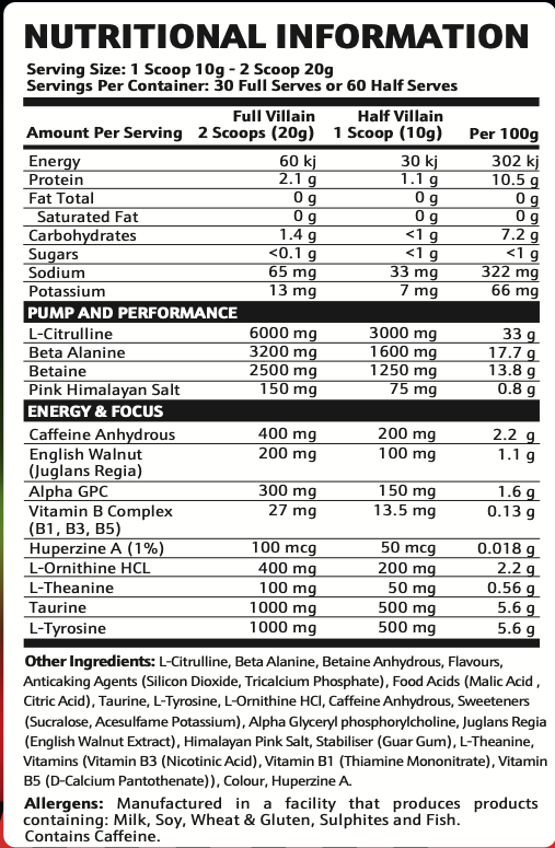Krupt Supps - Villain Pre-Workout