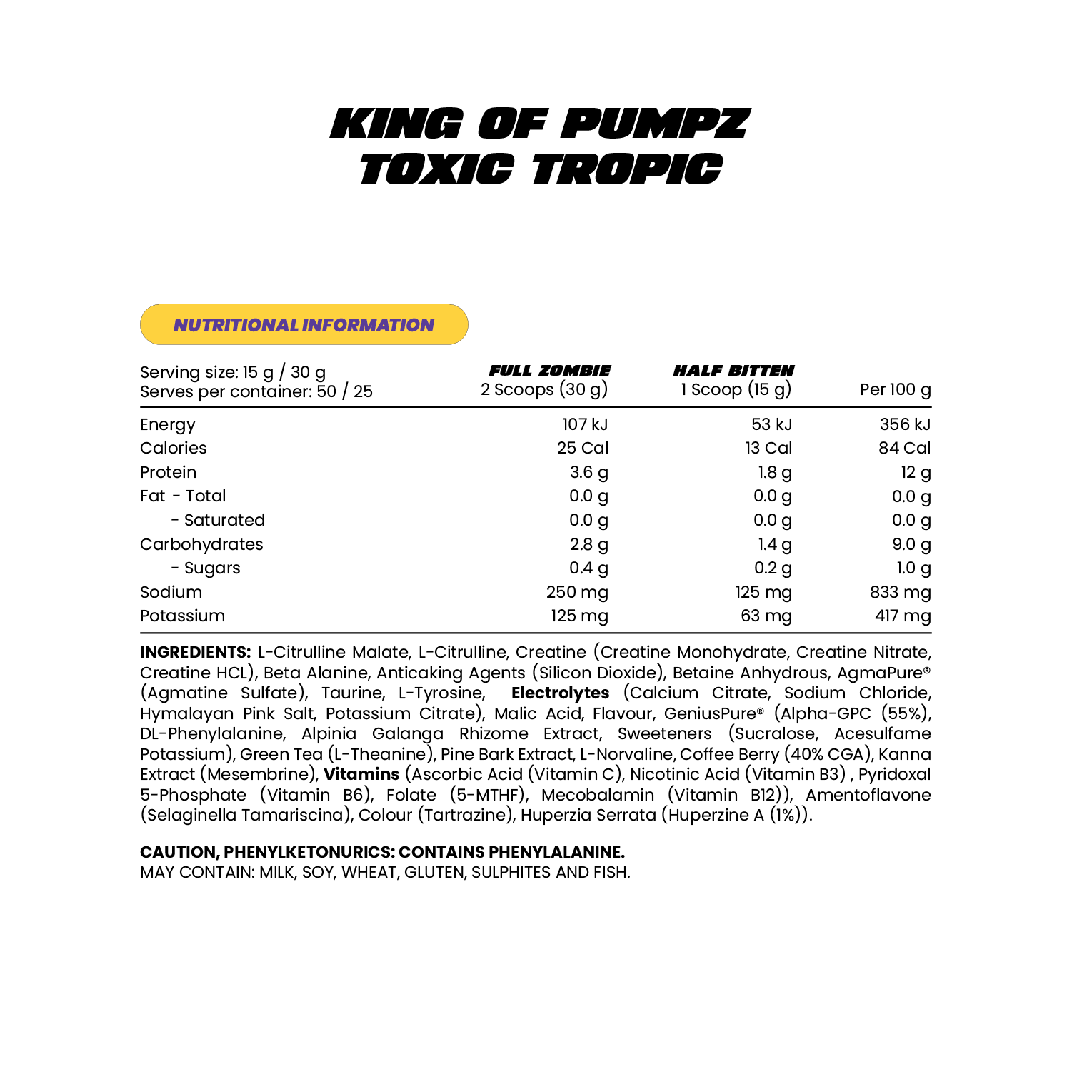 KING OF PUMPZ Non-Stim Pre-Workout